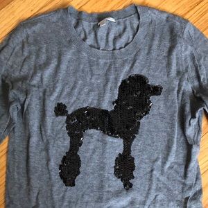 Halogen Grey Cashmere Poodle Sweater